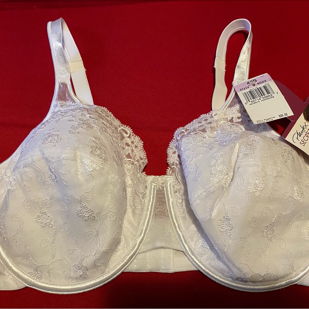 Playtex White Floral Lace Bra